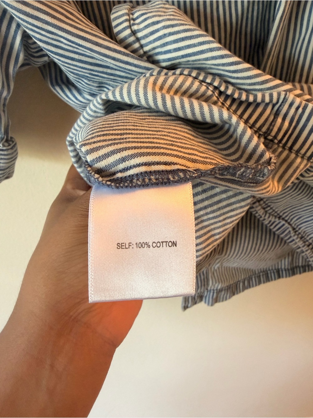 Striped Blue Short-Sleeve 100% Cotton Shirt. Women’s M summer / spring/ fall top - Picture 11 of 12